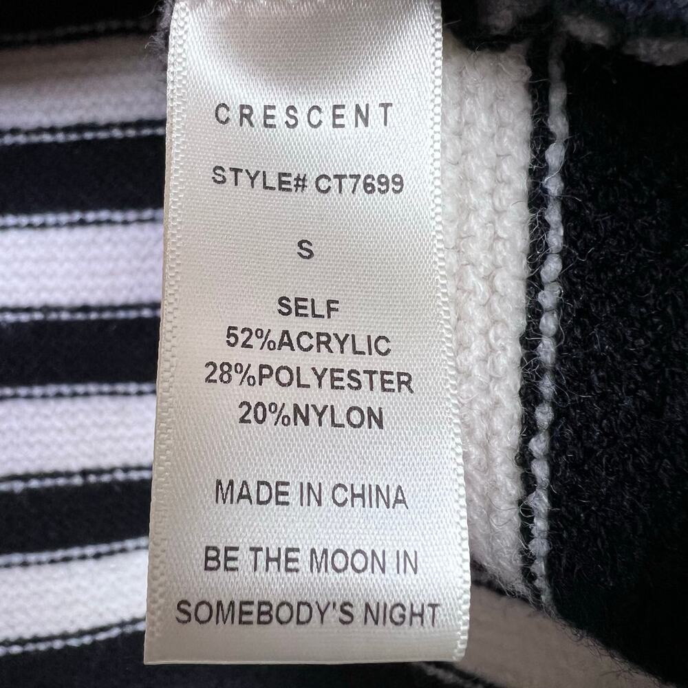 CRESCENT Corbin Striped Knit Sweater in Black & White Women's Size Small - Picture 9 of 9
